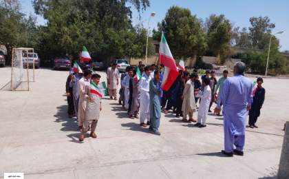 اجتماع دانش‌آموزان ایرانشهری در حمایت از پاسخ مقتدرانه سپاه  